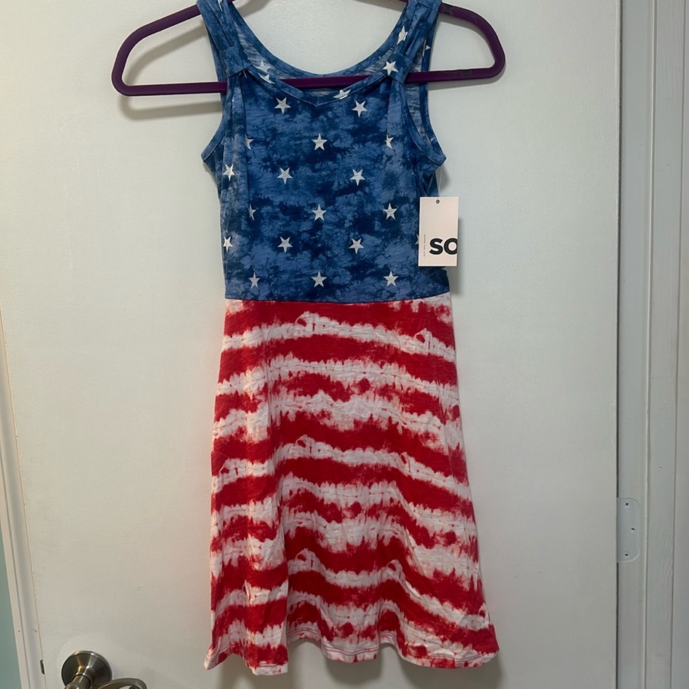 Girls SO knit Knot Strap Skater dress size L 10/12